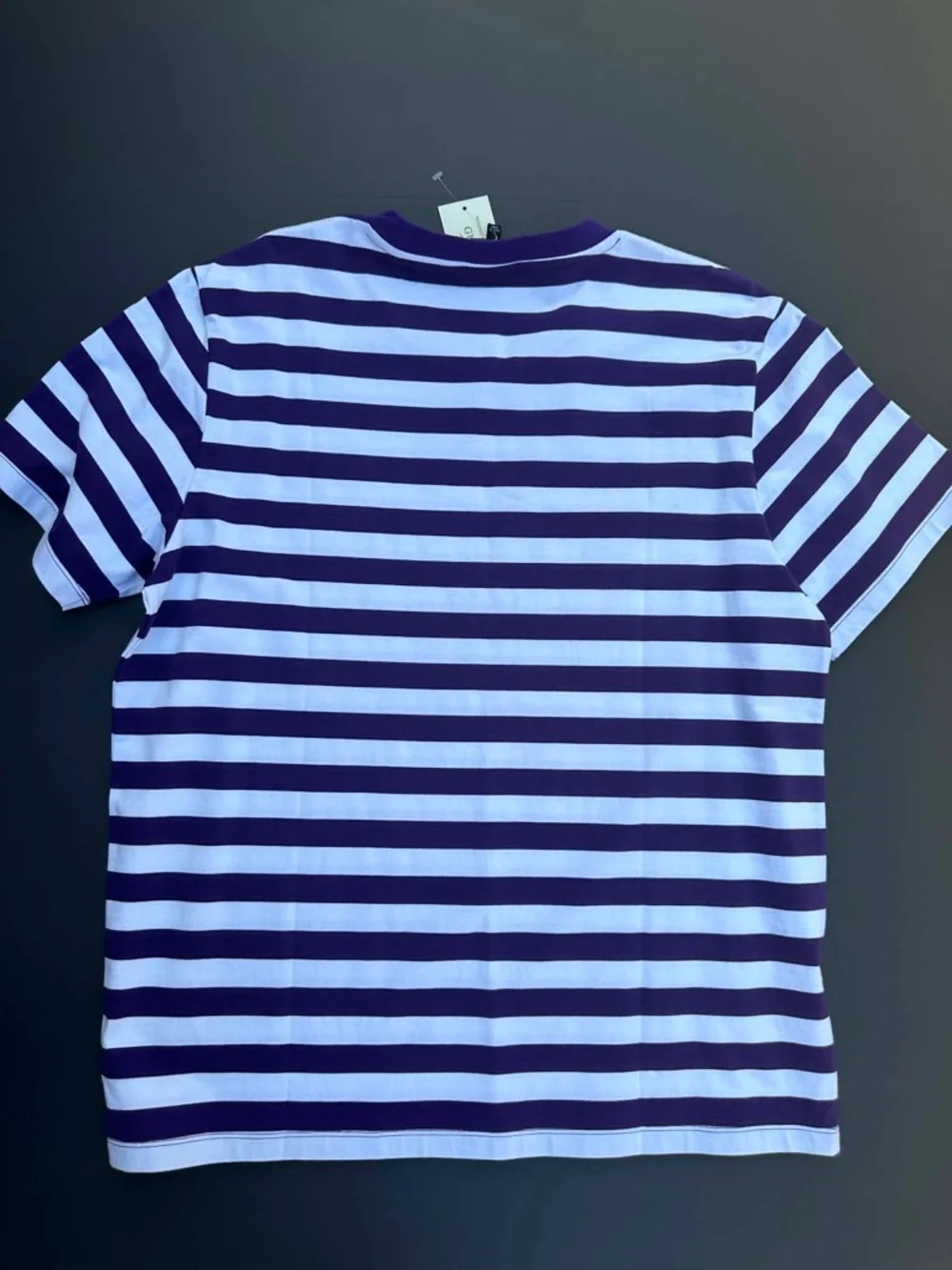 Guess Purple and White Striped Crewneck Tee - Picture 5 of 5